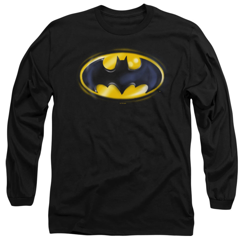 Batman Batman Airbrush Logo Mens Long Sleeve Shirt Black Officially Licensed