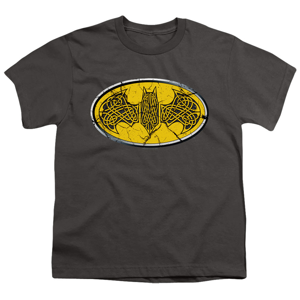 Batman Celtic Shield Kids Youth T Shirt Charcoal Officially Licensed