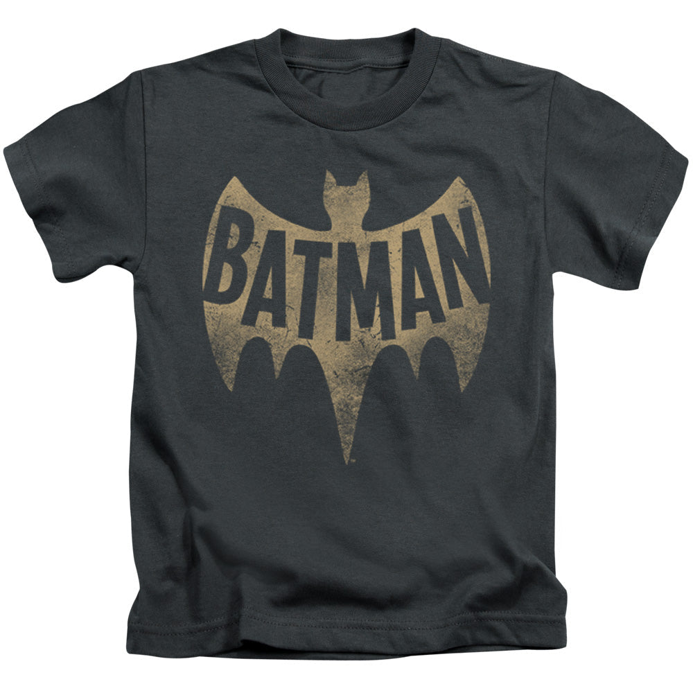Batman Classic Tv Vintage Logo Juvenile Kids Youth T Shirt Charcoal Officially Licensed