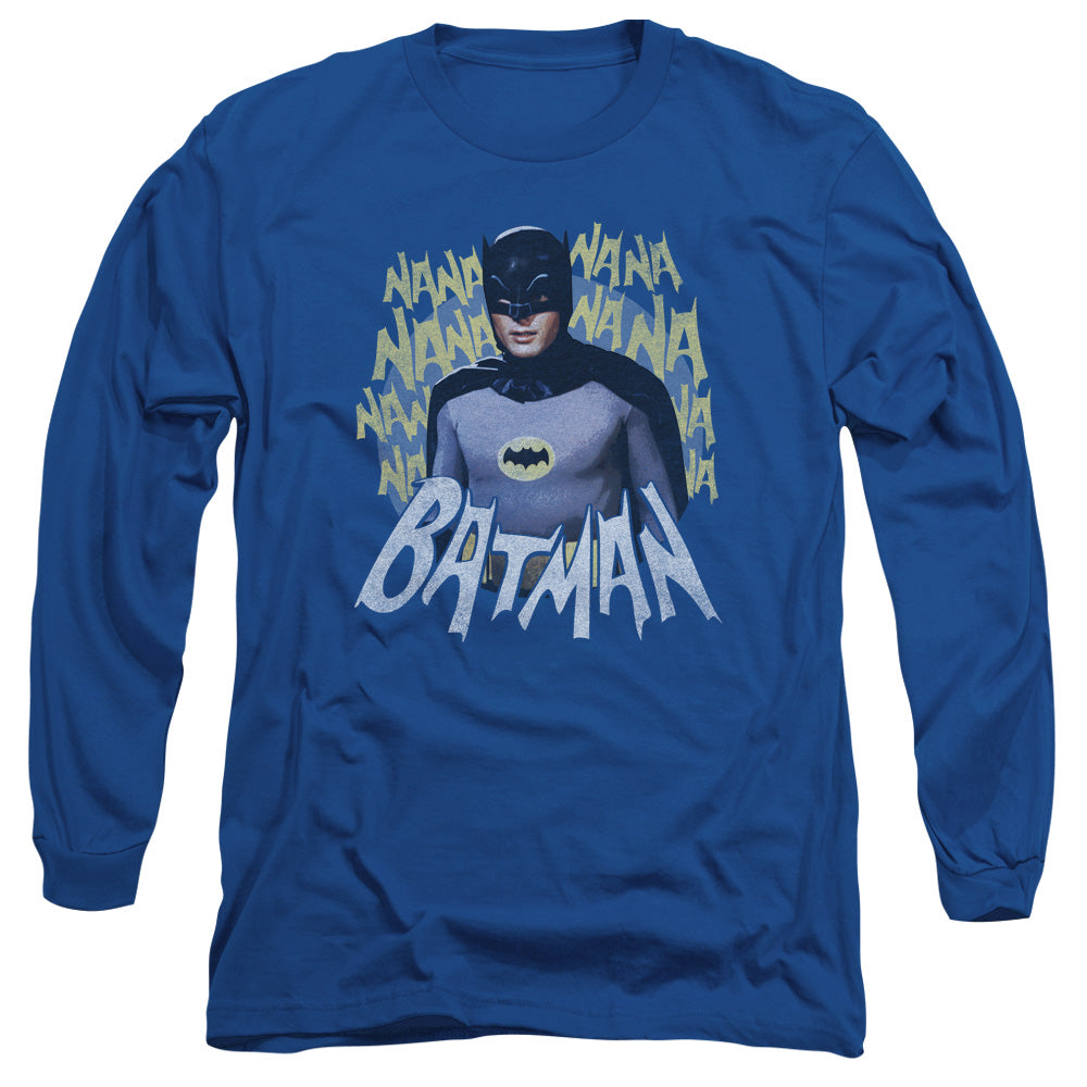 Batman Classic Tv Theme Song Mens Long Sleeve Shirt Royal Blue Officially Licensed