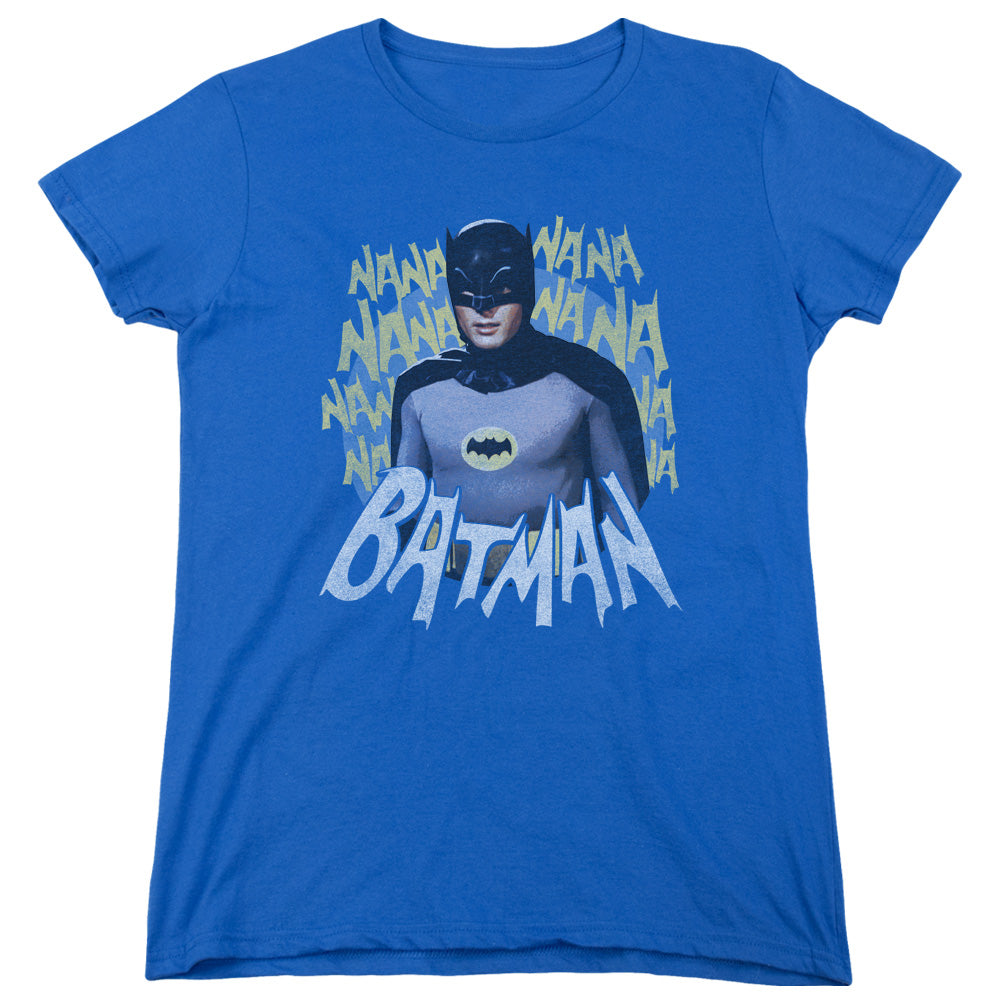 Batman Classic Tv Theme Song Womens T Shirt Royal Blue Officially Licensed