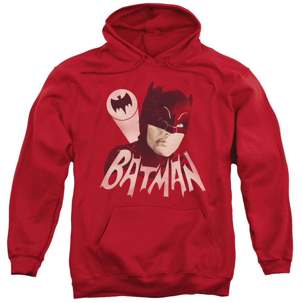Batman Classic Tv Bat Signal Mens Hoodie Red Officially Licensed