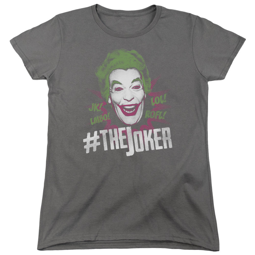 Batman Classic Tv #joker Womens T Shirt Charcoal Officially Licensed