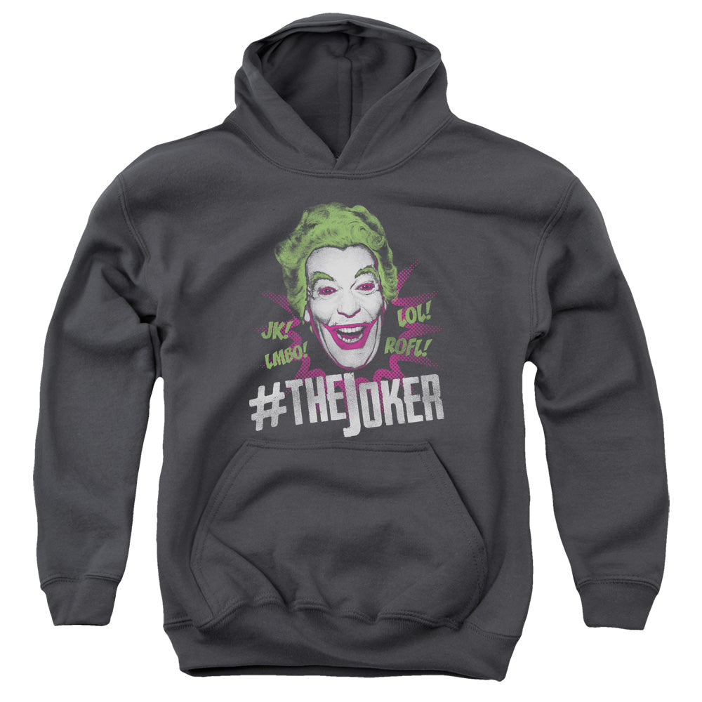 Batman Classic Tv #joker Kids Youth Hoodie Charcoal Officially Licensed