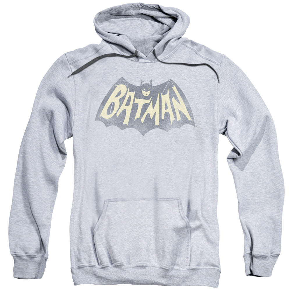Batman Classic Tv Show Logo Mens Hoodie Athletic Heather Officially Licensed