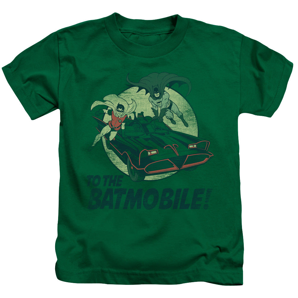 Batman Classic Tv To The Batmobile Juvenile Kids Youth T Shirt Kelly Green Officially Licensed