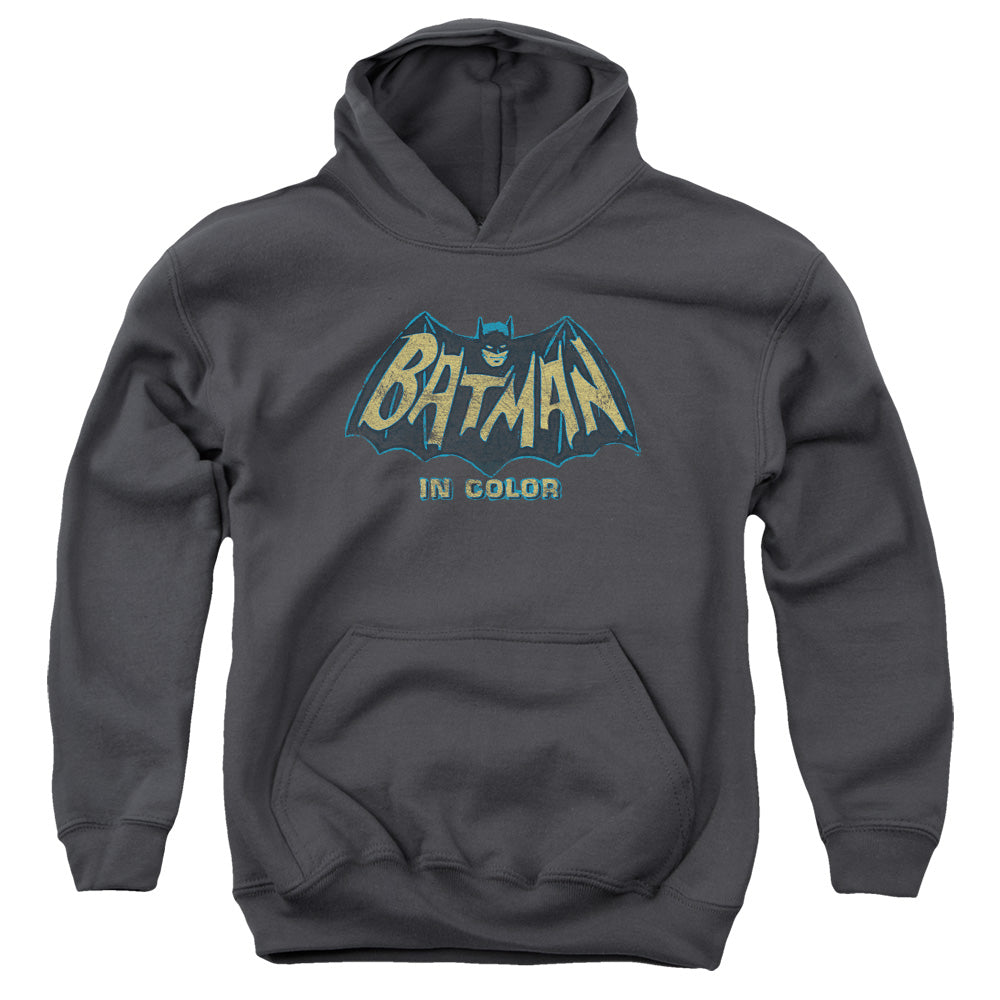 Batman Classic Tv In Color Kids Youth Hoodie Charcoal Officially Licensed