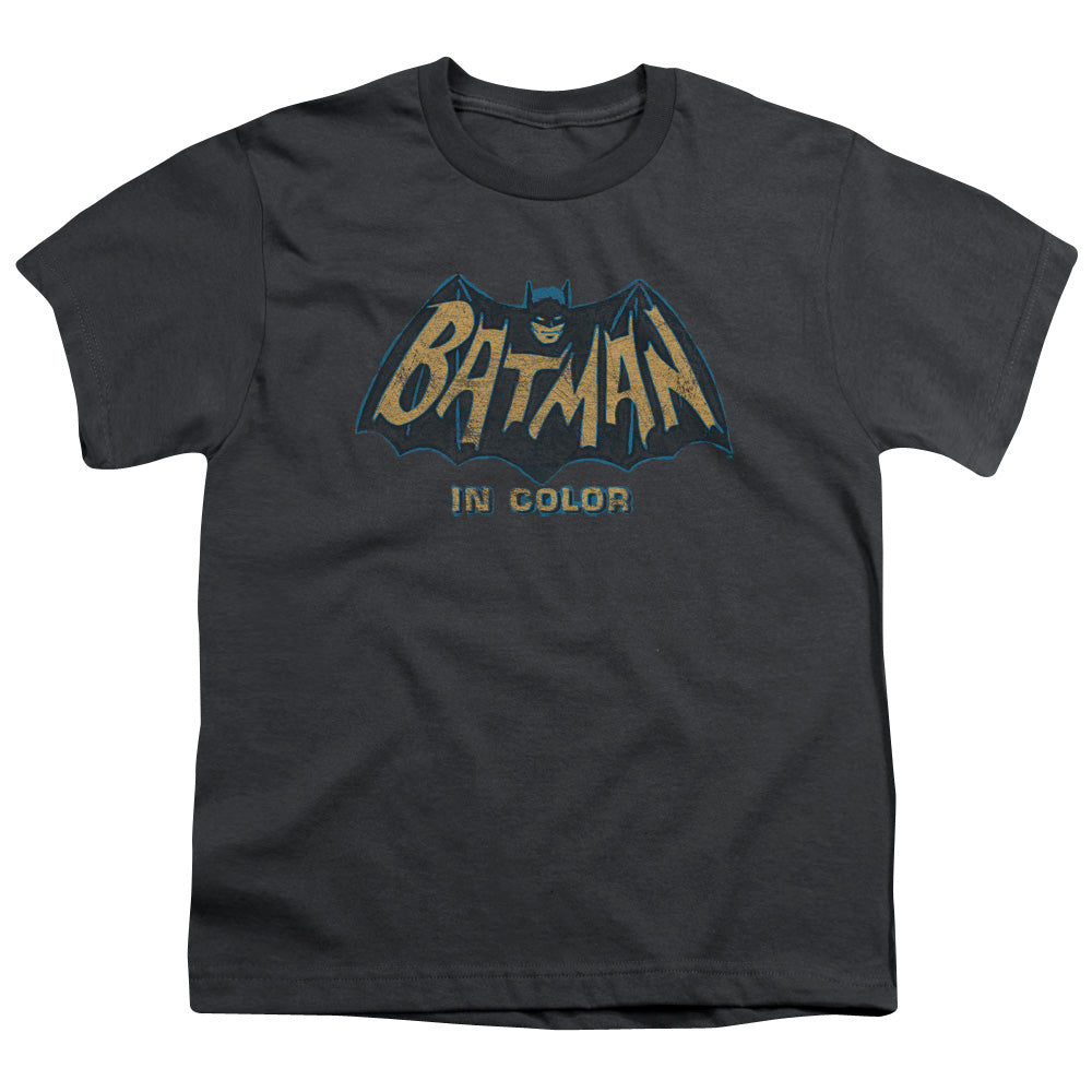 Batman Classic Tv In Color Kids Youth T Shirt Charcoal Officially Licensed