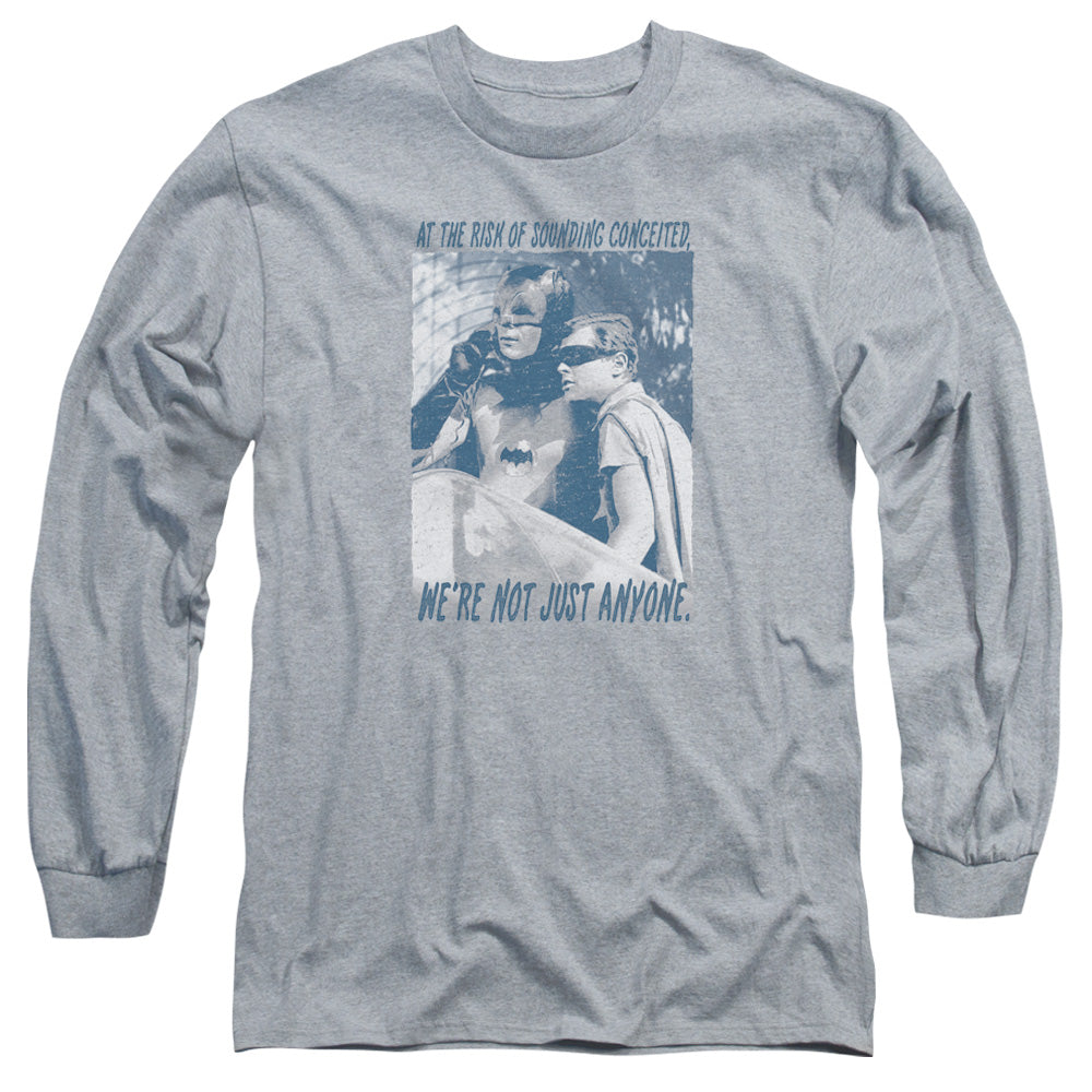 Batman Classic Tv Boogie Nights Mens Long Sleeve Shirt Athletic Heather Officially Licensed