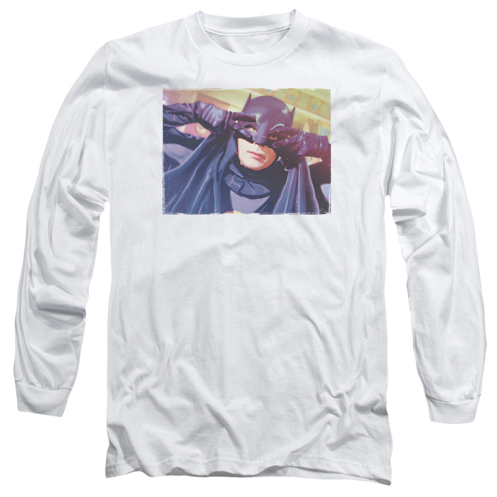 Batman Classic Tv Ooth Groove Mens Long Sleeve Shirt White Officially Licensed