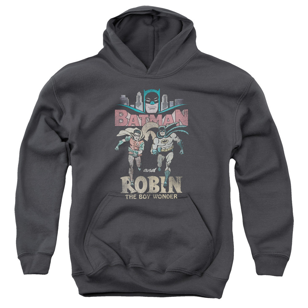Batman Classic Tv Classic Duo Kids Youth Hoodie Charcoal Officially Licensed