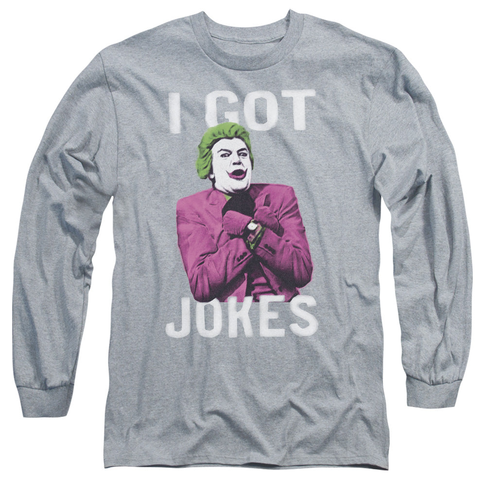 Batman Classic Tv Got Jokes Mens Long Sleeve Shirt Athletic Heather Officially Licensed