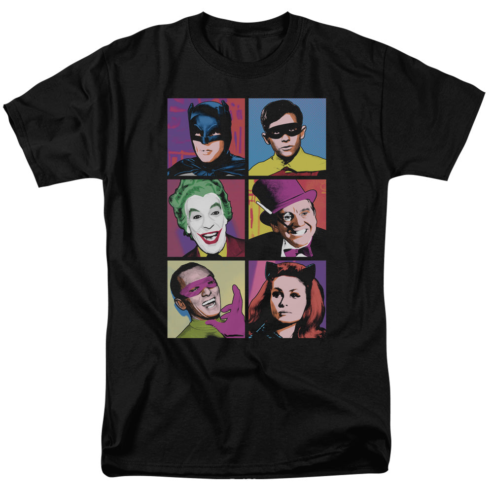 Batman Classic Tv Pop Cast Mens T Shirt Black Officially Licensed