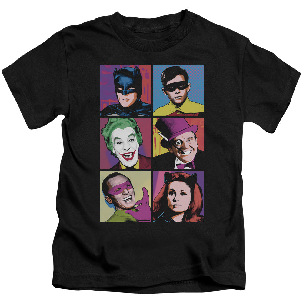 Batman Classic Tv Pop Cast Juvenile Kids Youth T Shirt Black Officially Licensed
