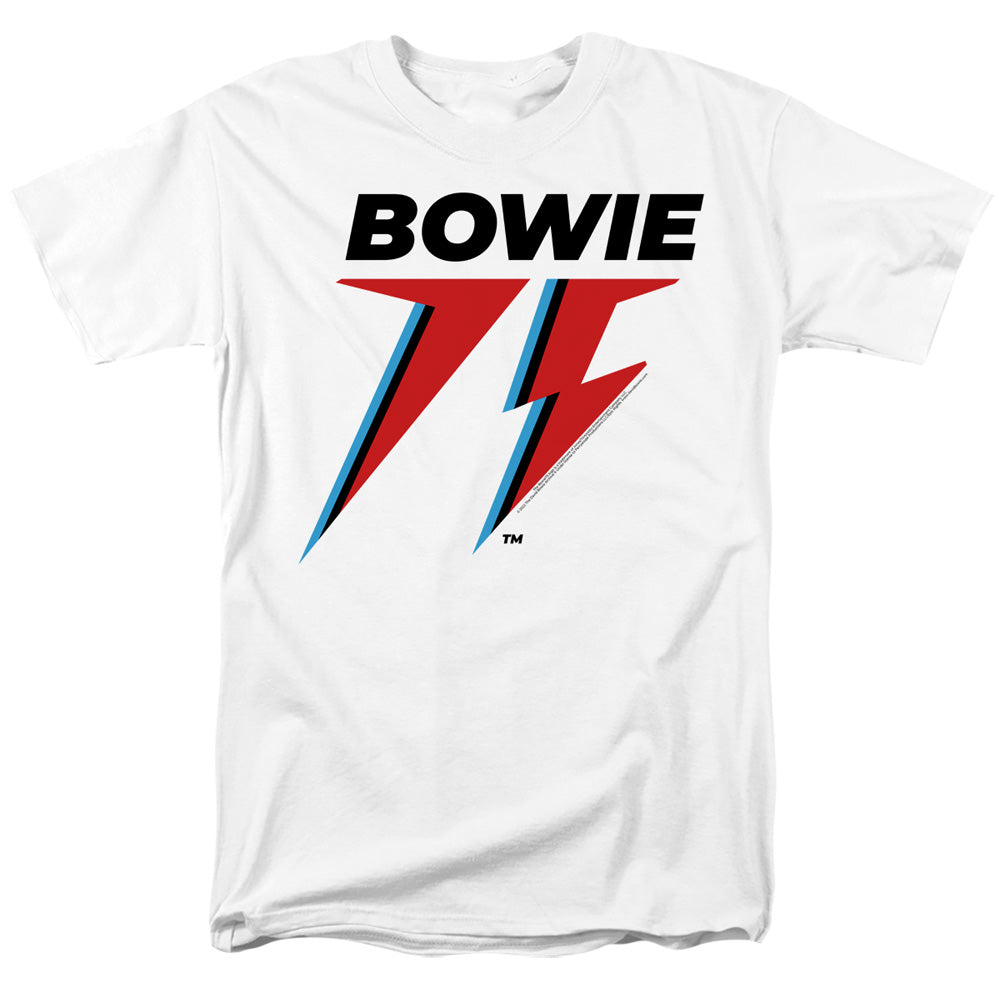 David Bowie Bowie 75 Logo Mens T Shirt White Officially Licensed
