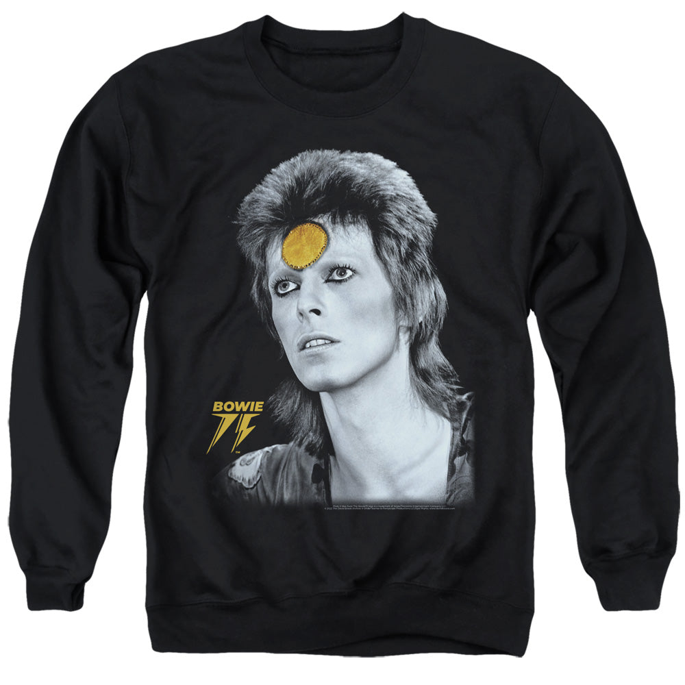David Bowie Golden Bowie Mens Crewneck Sweatshirt Black Officially Licensed