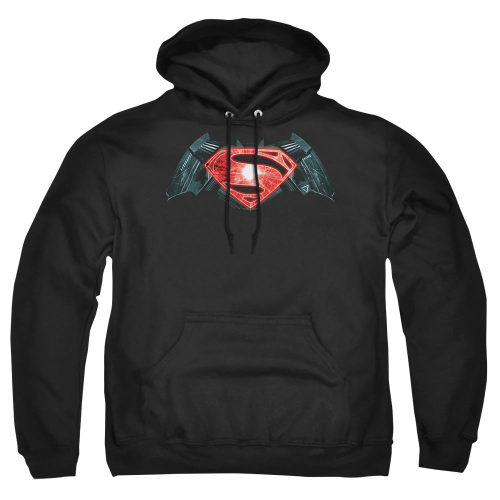 Batman V Superman Industrial Logo Mens Hoodie Black Officially Licensed