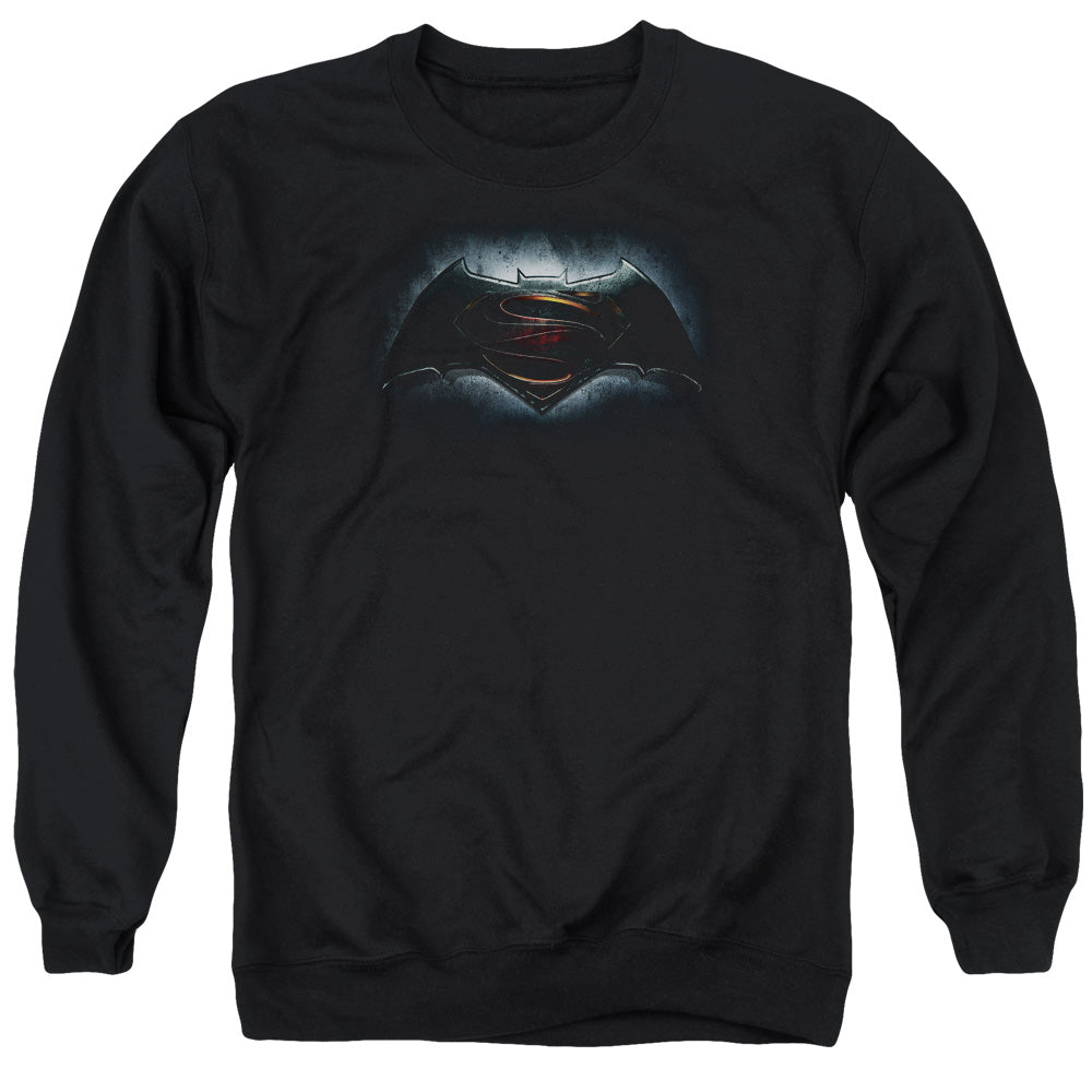 Batman V Superman Logo Mens Crewneck Sweatshirt Black Officially Licensed