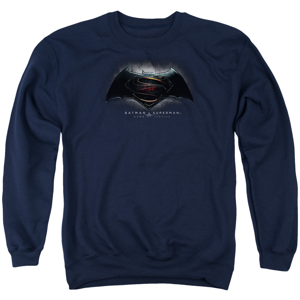Batman V Superman Logo Mens Crewneck Sweatshirt Navy Officially Licensed