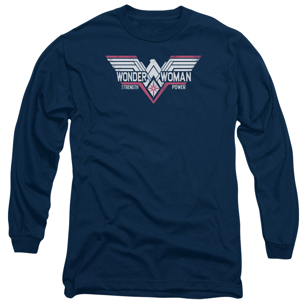 Batman V Superman Thunder Logo Mens Long Sleeve Shirt Navy Officially Licensed