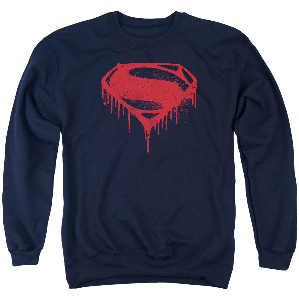Batman V Superman Splattered Mens Crewneck Sweatshirt Navy Officially Licensed