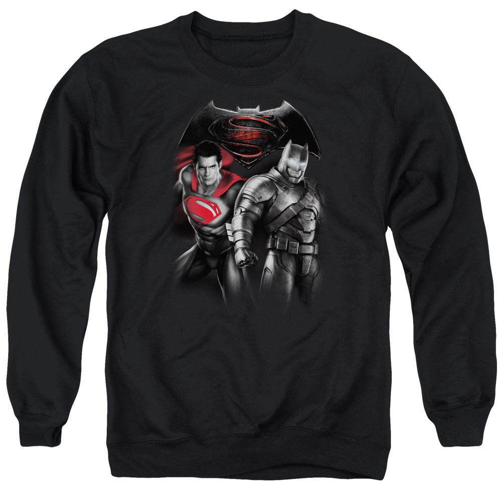 Batman V Superman Stand Off Mens Crewneck Sweatshirt Black Officially Licensed