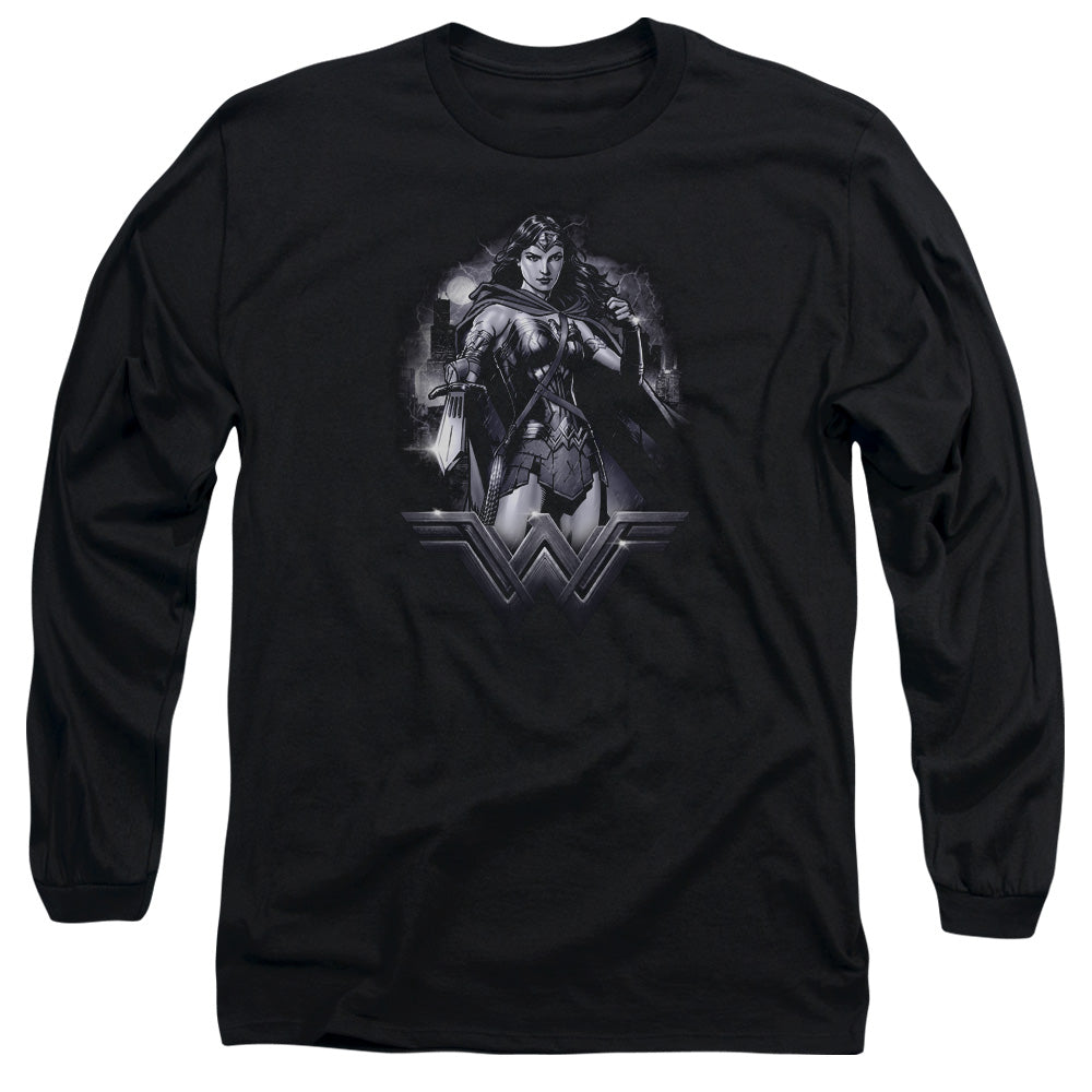 Batman Vs Superman Rainy Night Mens Long Sleeve Shirt Black Officially Licensed