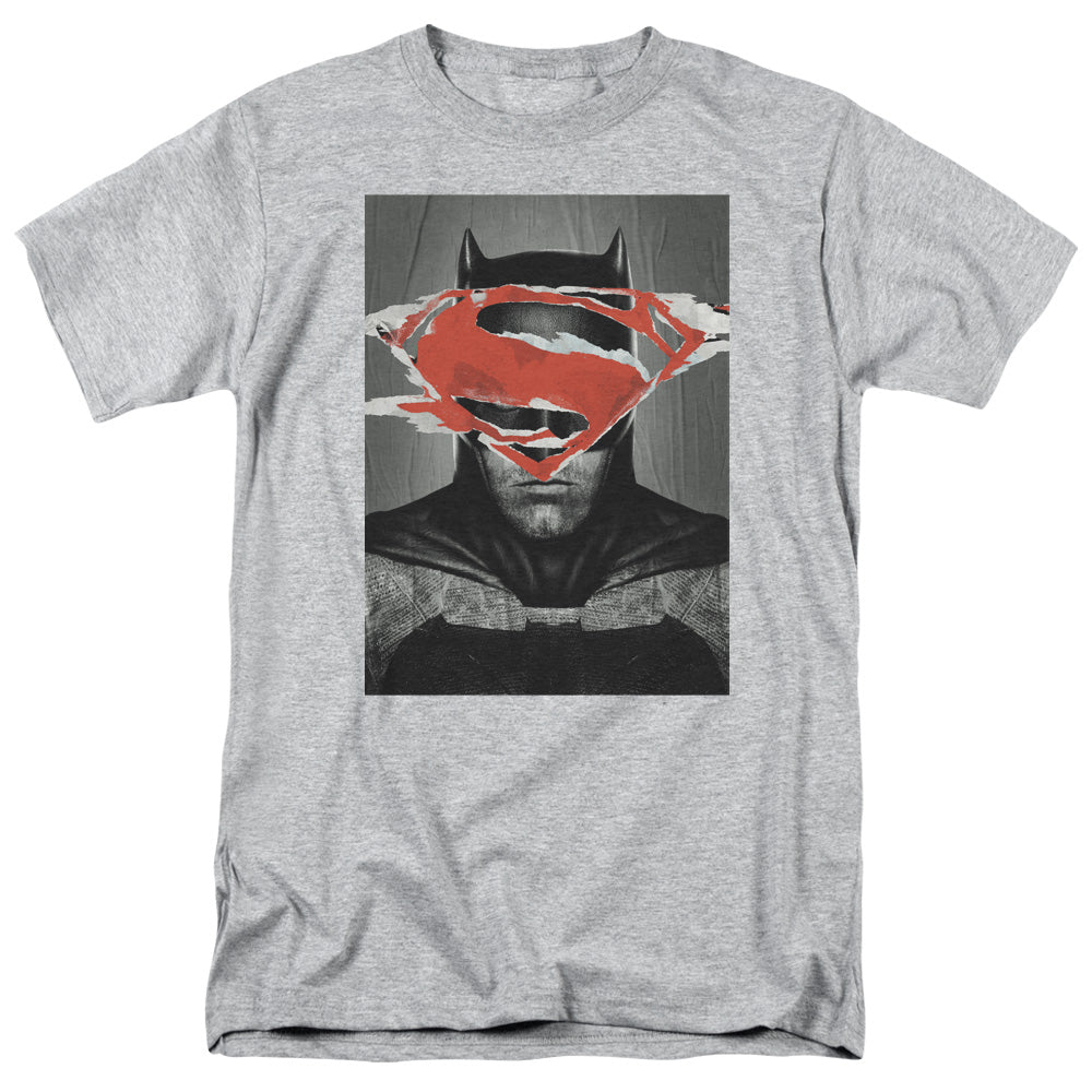 Batman Vs Superman Batman Poster Mens T Shirt Athletic Heather Officially Licensed