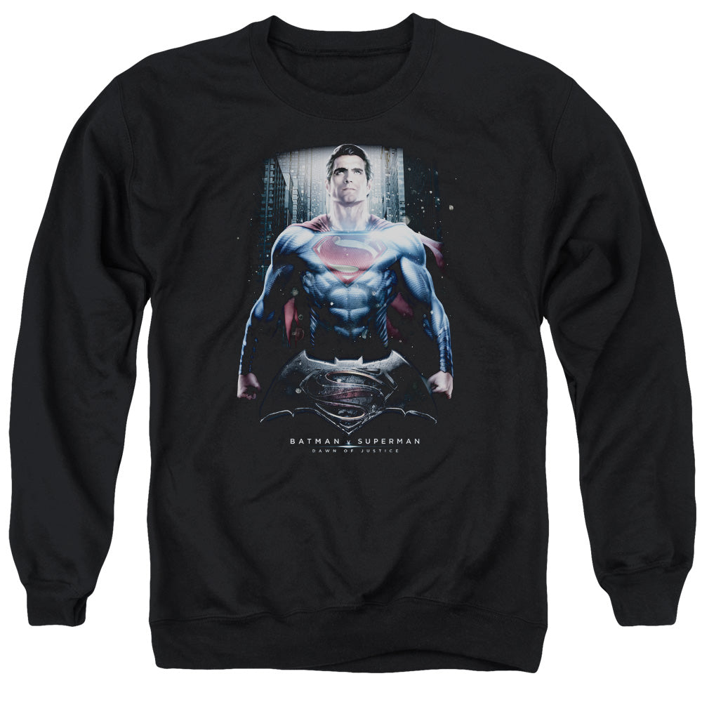 Batman V Superman Supe Ground Zero Mens Crewneck Sweatshirt Black Officially Licensed