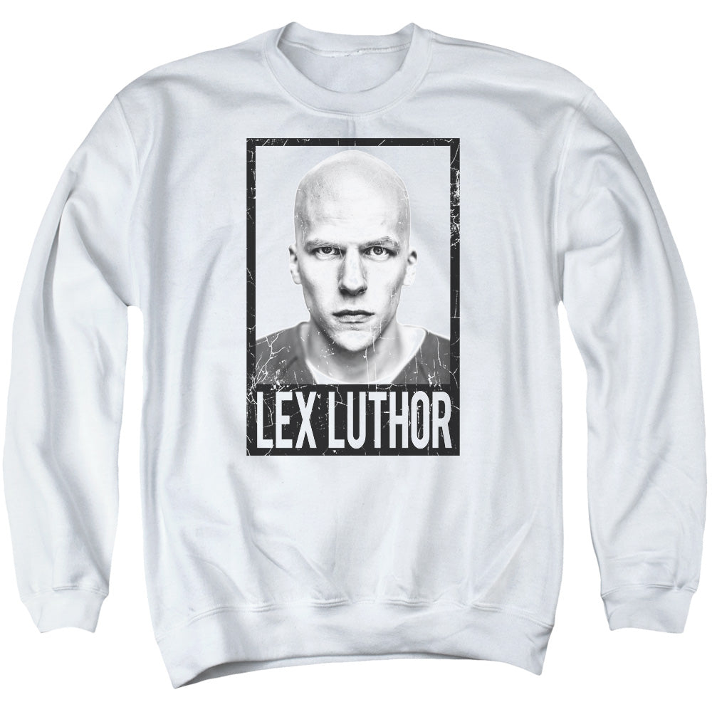 Batman V Superman Luthor Mens Crewneck Sweatshirt White Officially Licensed