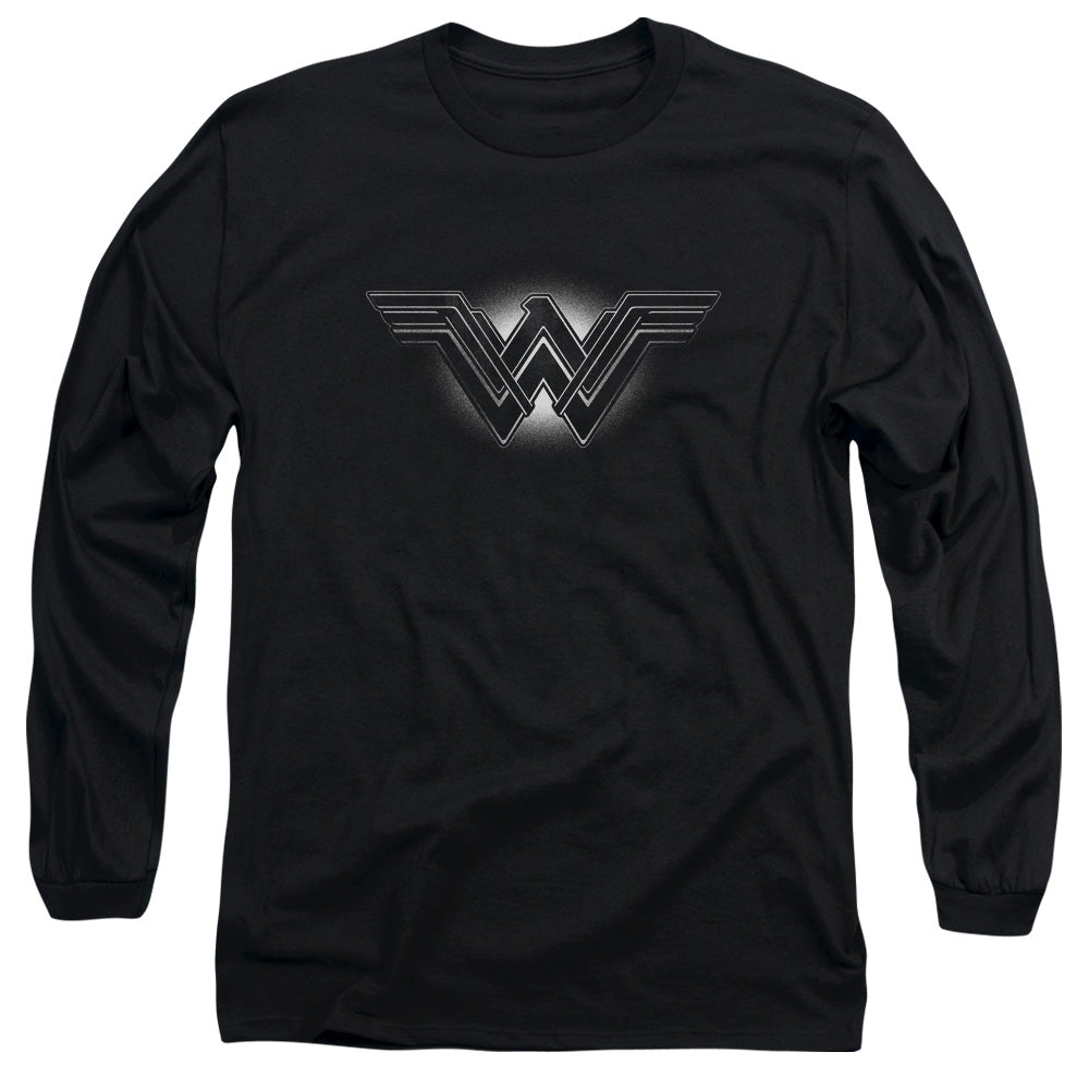 Batman V Superman Glow Emblem Mens Long Sleeve Shirt Black Officially Licensed