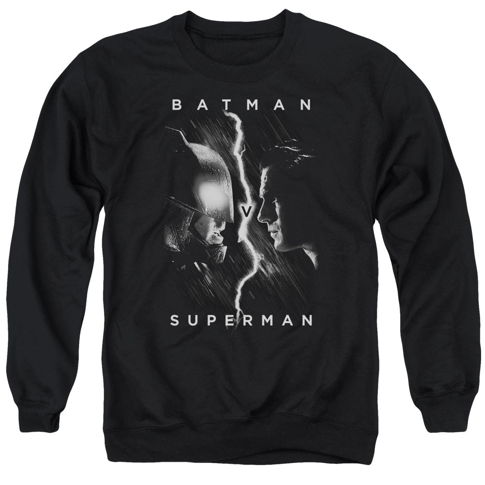 Batman V Superman Face To Face Mens Crewneck Sweatshirt Black Officially Licensed