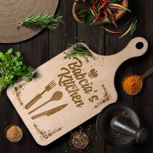 Babcia's Kitchen Hardwood Paddle Cutting Board