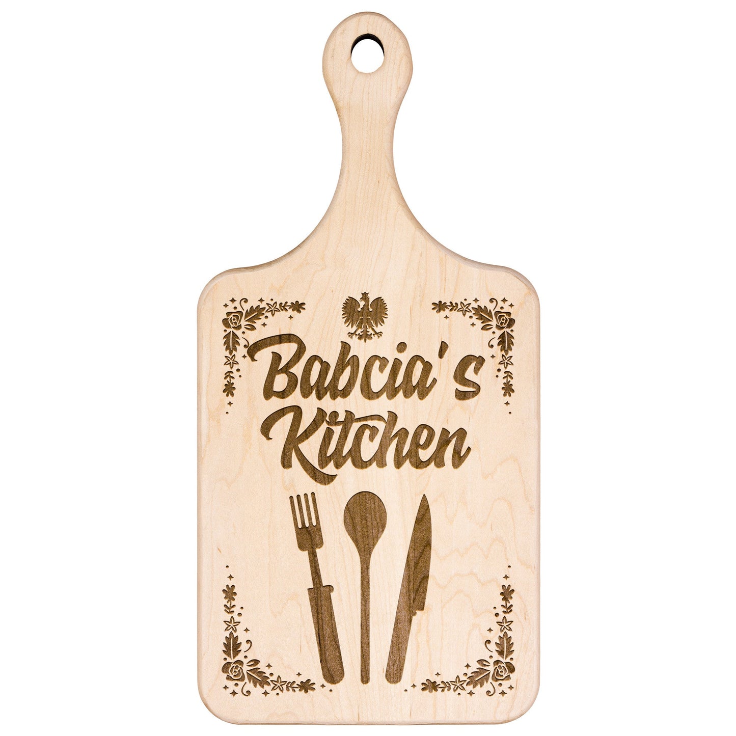 Babcia's Kitchen Hardwood Paddle Cutting Board