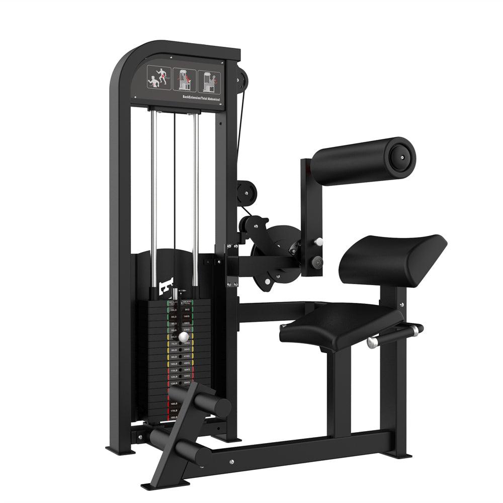Excel Back/Ab Combo - Muscle D Fitness - Commercial Adjustable Pin Selectorized Back Extension Ab Crunch Combo