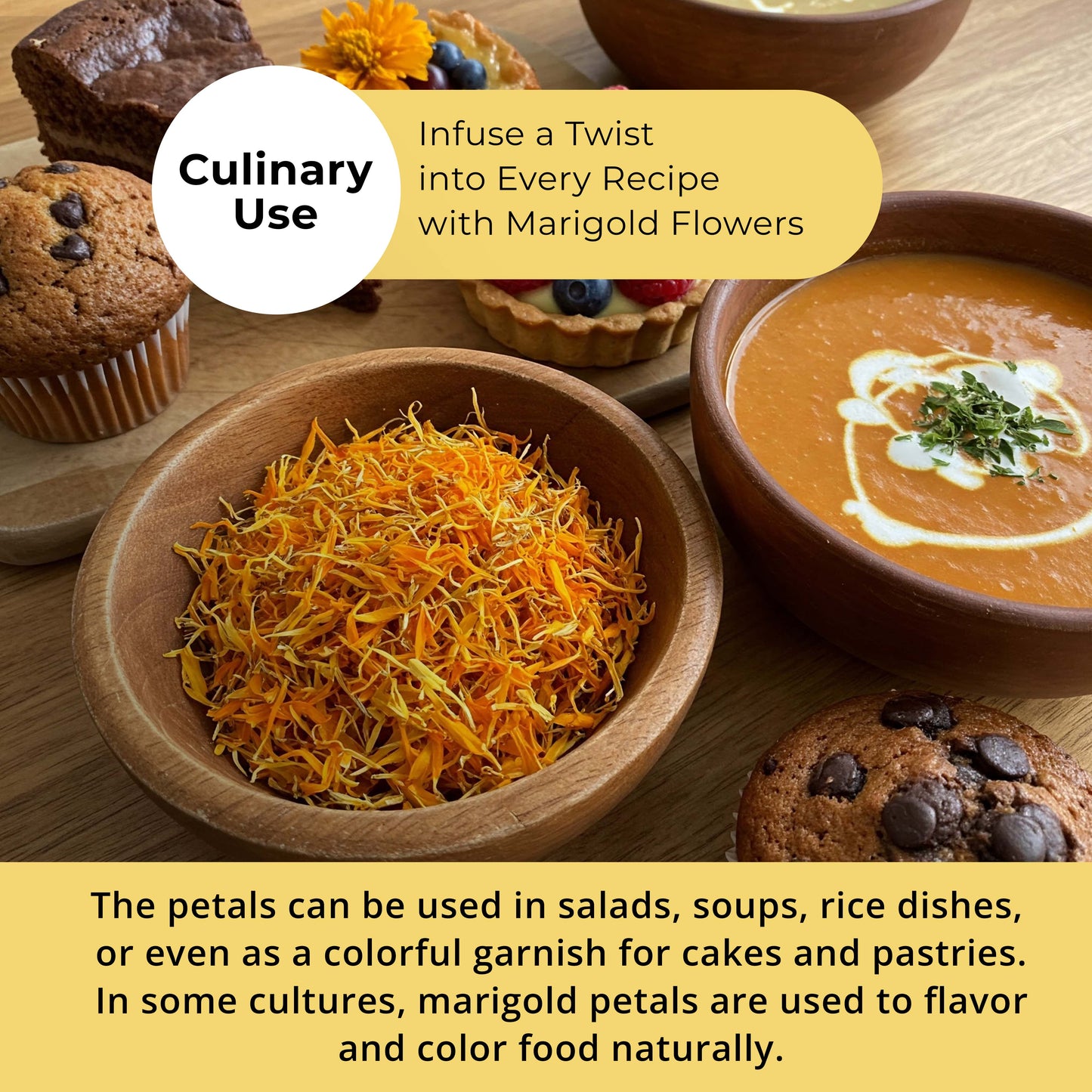 Dried Marigold Calendula flowers, Calendula Tea, 2.6oz I Calendula Officinalis | Caléndula pétalos I Akshit Pétales de Souci Bio | Flor De Calendula