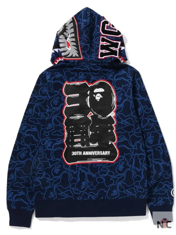 Bape 30th Anniversary Line Camo Shark Full Zip Hoodie