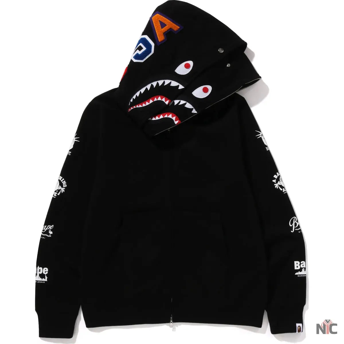 Bape Us Double Shark Full Zip Hoodie Mens