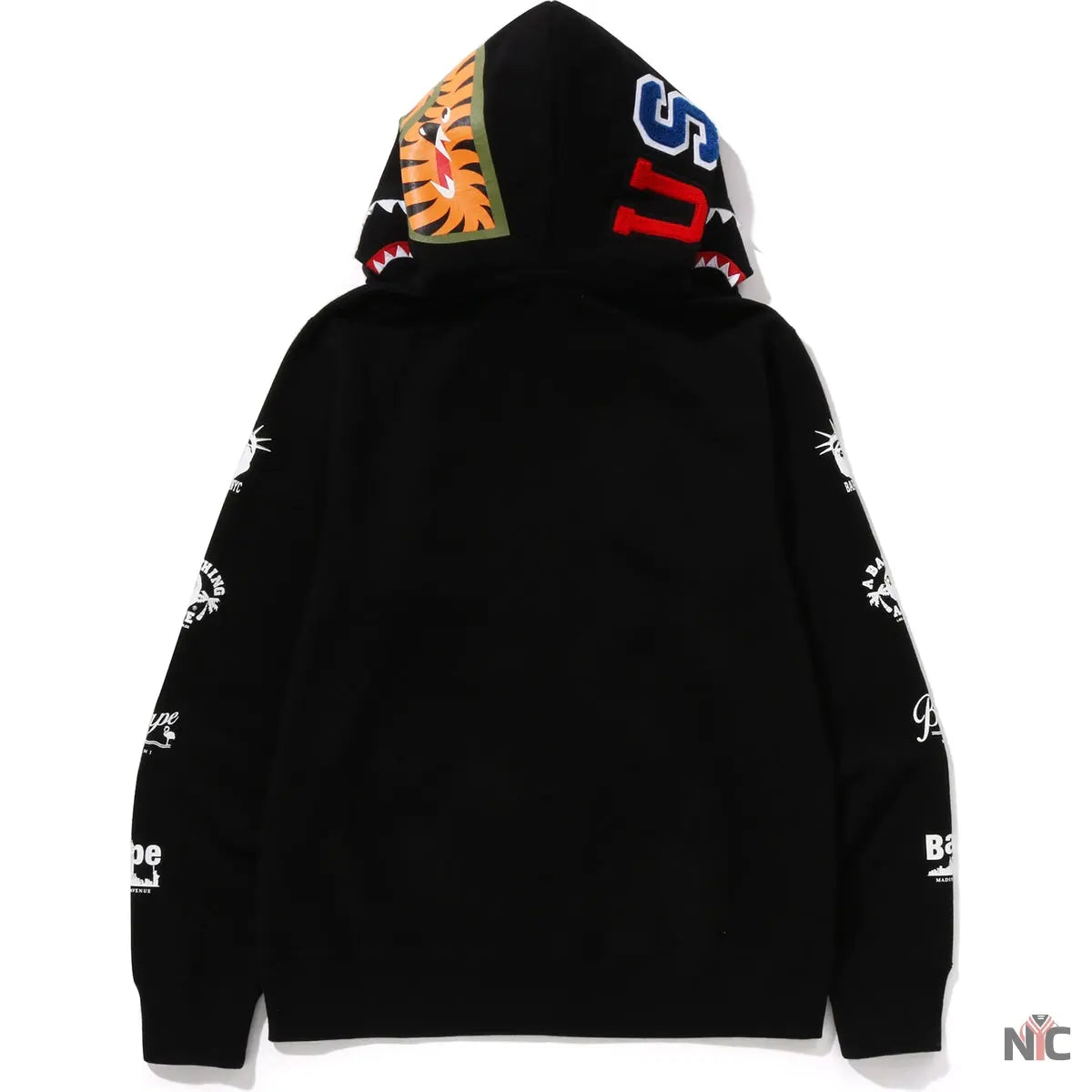 Bape Us Double Shark Full Zip Hoodie Mens
