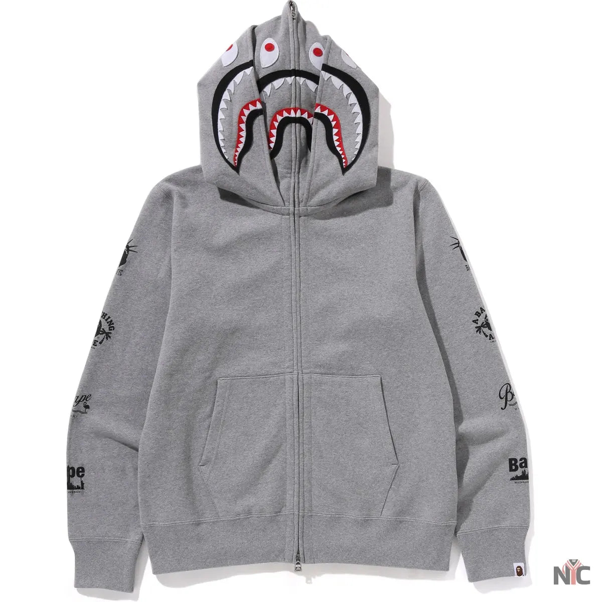 Bape Us Double Shark Full Zip Hoodie Mens