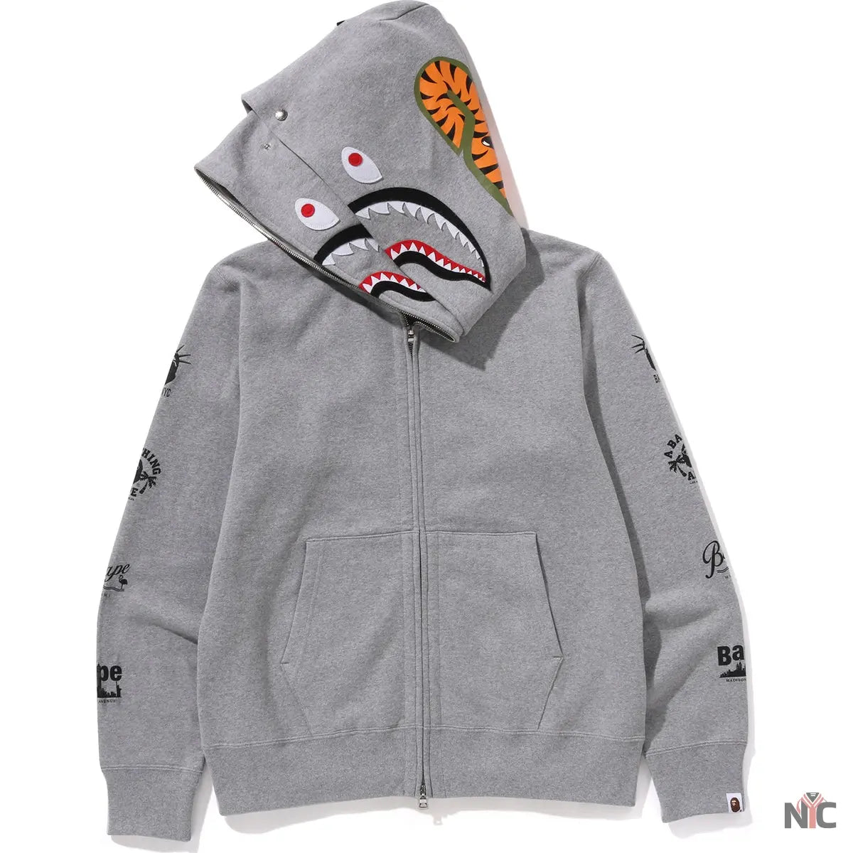 Bape Us Double Shark Full Zip Hoodie Mens