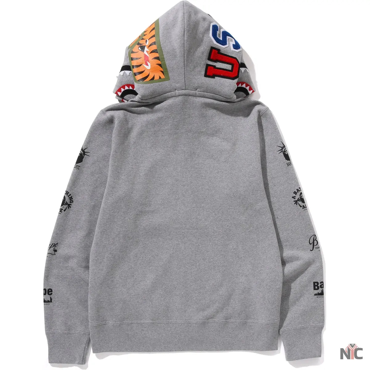 Bape Us Double Shark Full Zip Hoodie Mens
