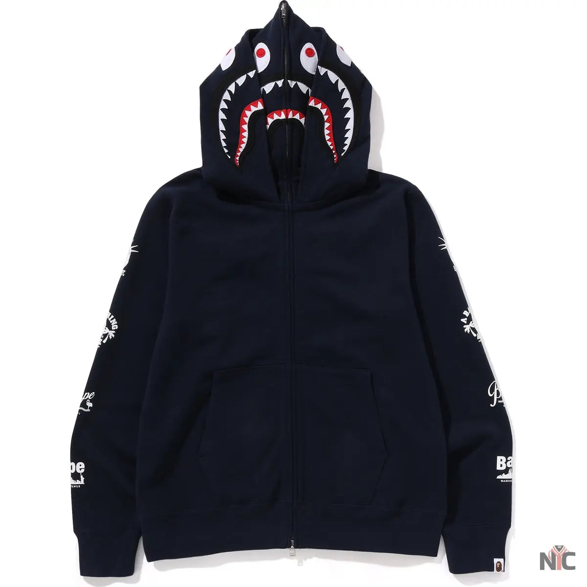 Bape Us Double Shark Full Zip Hoodie Mens
