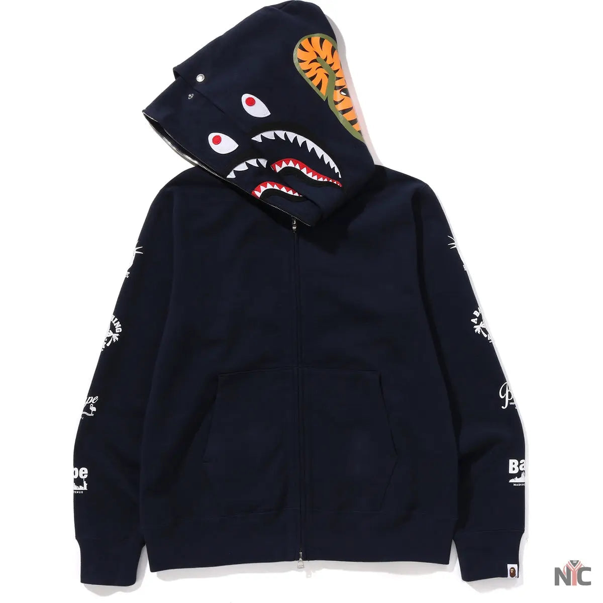 Bape Us Double Shark Full Zip Hoodie Mens