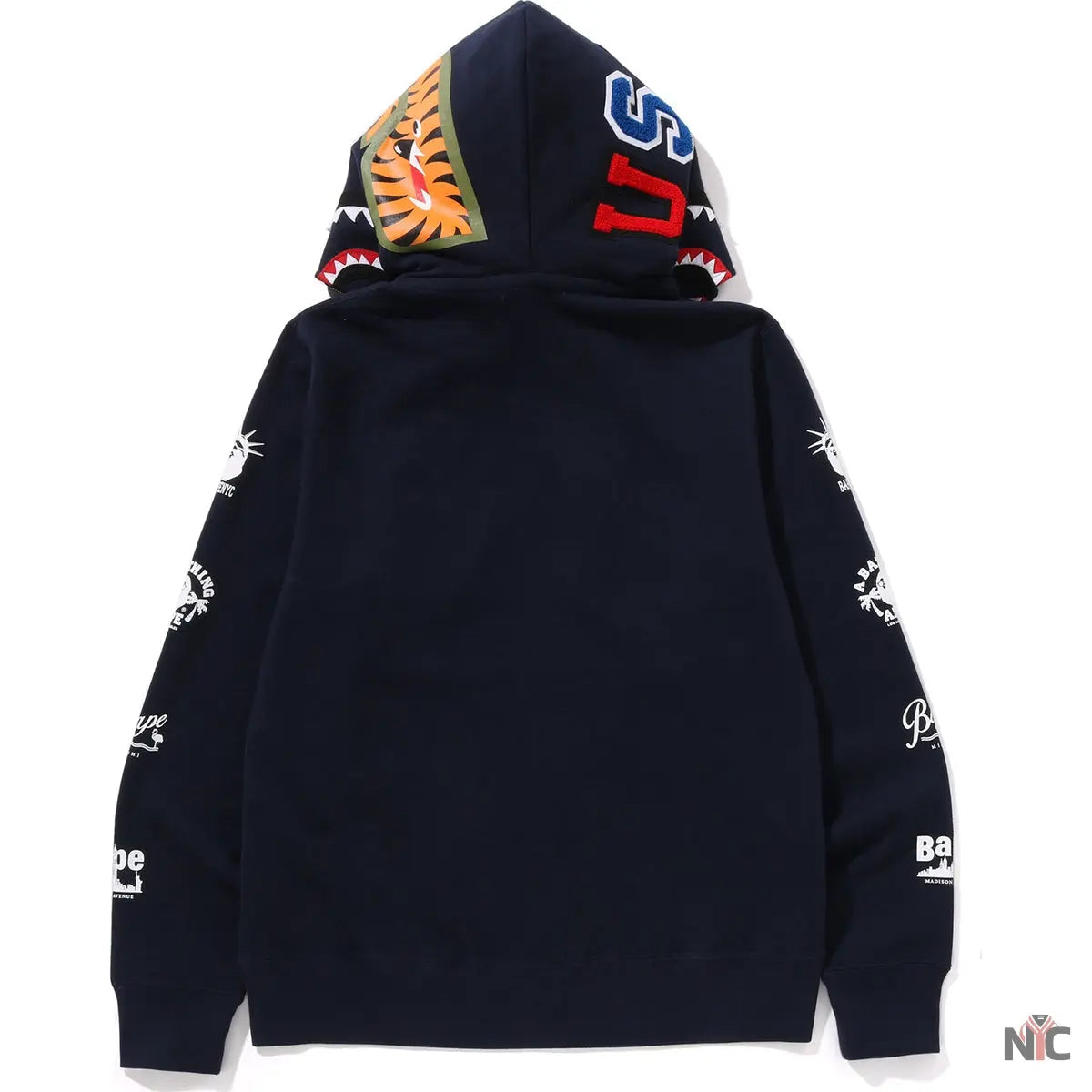 Bape Us Double Shark Full Zip Hoodie Mens