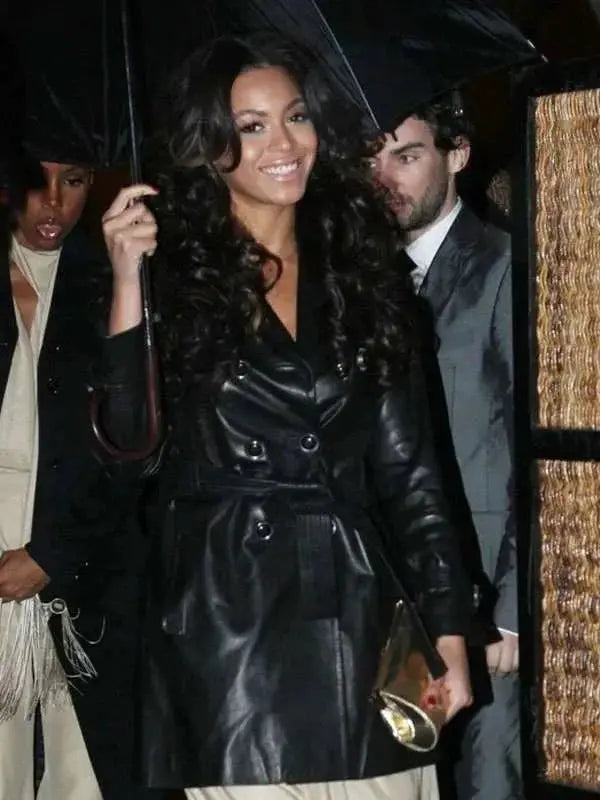 Beyonce Black Leather Coat