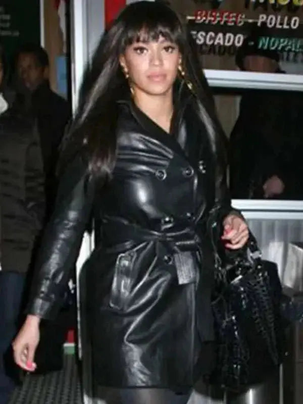 Beyonce Black Leather Coat