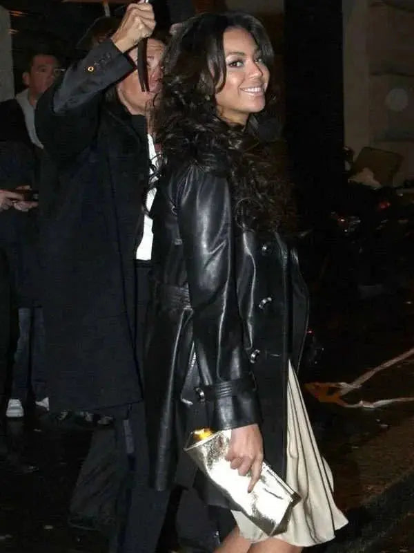 Beyonce Black Leather Coat