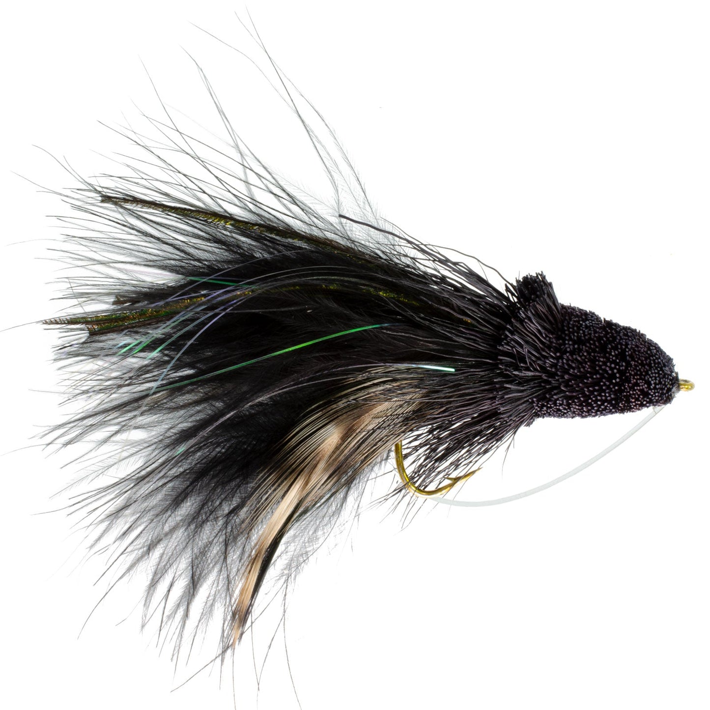 3 Pack Black Dahlberg Deer Hair Diver Size 4 - Bass Fly Fishing Bug Wide Gape Bass Hooks With Weed Guard