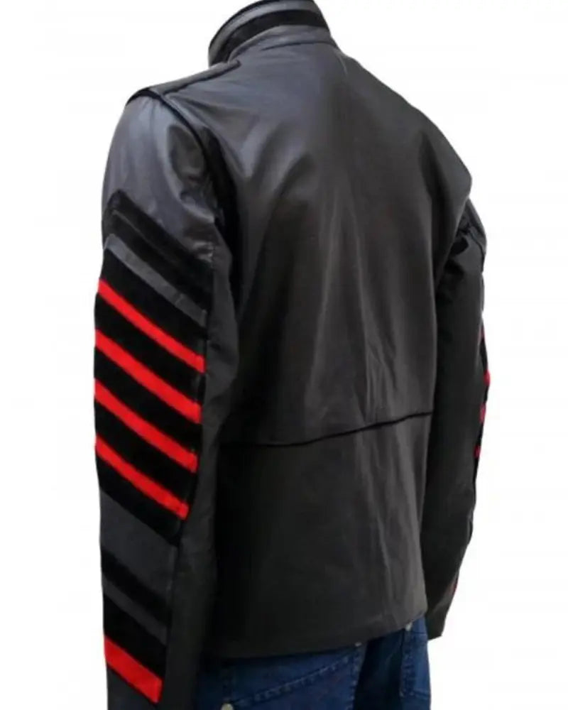 Black Leather Military Jacket for Men’s